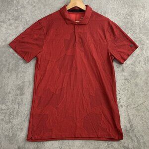 Nike Shirt Mens Small Golf Polo Red Tiger Woods TW Camo Jacquard CT3801 Casual